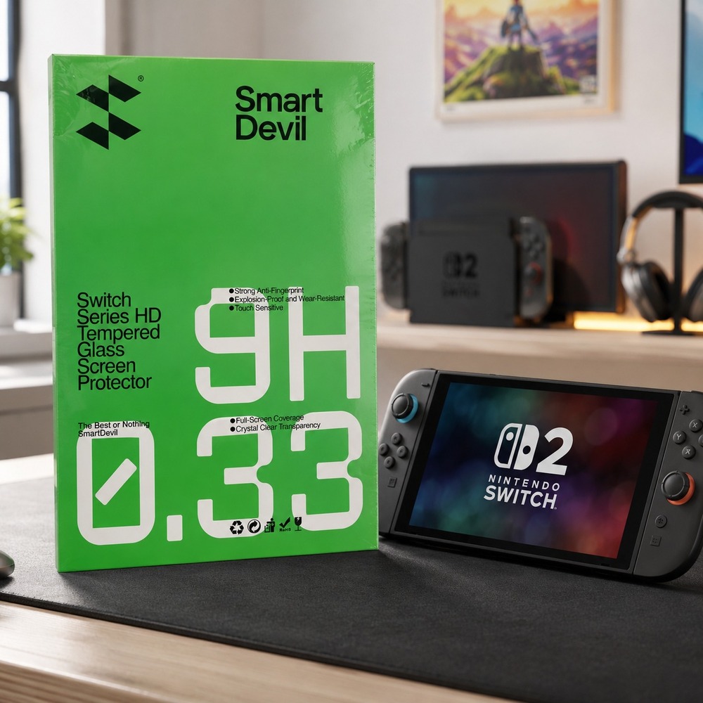 SmartDevil Nintendo Switch 2 Tempered Glass Screen Protector 9H 0.33mm New